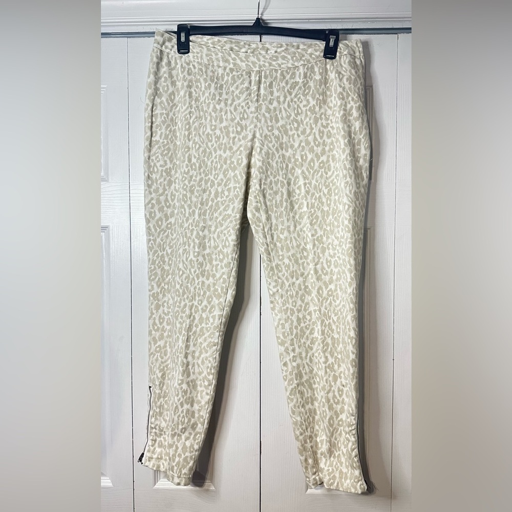 Leopard Print Pants in Cream and Tan